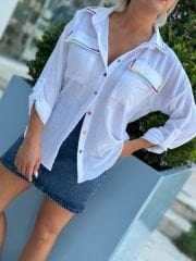 RENKLİ MODEL KETEN GÖMLEK