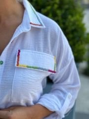 RENKLİ MODEL KETEN GÖMLEK