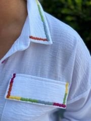 RENKLİ MODEL KETEN GÖMLEK