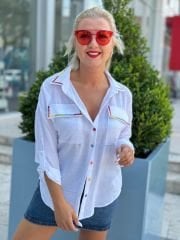 RENKLİ MODEL KETEN GÖMLEK