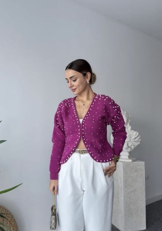 İNCİLİ HIRKA PEMBE