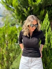 POLO FERMUARLI YAKA TRİKO BLUZ