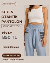 YIKAMALI KETEN ŞALVAR PANTOLON