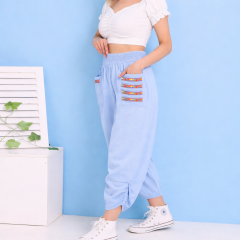 YIKAMALI KETEN ŞALVAR PANTOLON