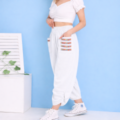 YIKAMALI KETEN ŞALVAR PANTOLON