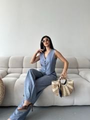 TENSEL KUMAŞ YELEK PANTOLON TAKIM