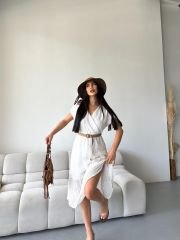 FİSTO DANTEL ASTARLI ELBİSE