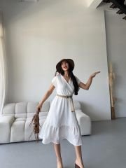 FİSTO DANTEL ASTARLI ELBİSE