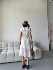 FİSTO DANTEL ASTARLI ELBİSE