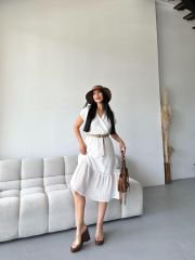 FİSTO DANTEL ASTARLI ELBİSE