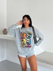 ÜÇ İPLİK ŞARDONSUZ YIKAMALI SWEATSHİRT