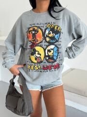 ÜÇ İPLİK ŞARDONSUZ YIKAMALI SWEATSHİRT