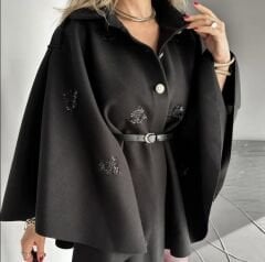 KAŞE KEMERLİ PANÇO KABAN