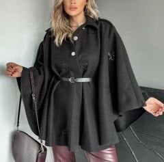 KAŞE KEMERLİ PANÇO KABAN
