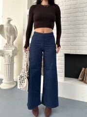 LİKRALI BELİ LASTİKLİ KOT PANTOLON