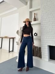 LİKRALI BELİ LASTİKLİ KOT PANTOLON