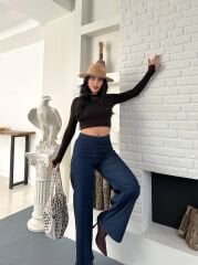 LİKRALI BELİ LASTİKLİ KOT PANTOLON