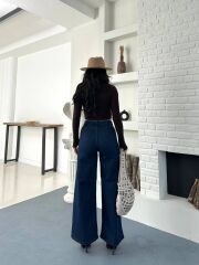 LİKRALI BELİ LASTİKLİ KOT PANTOLON