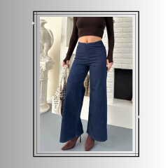 LİKRALI BELİ LASTİKLİ KOT PANTOLON