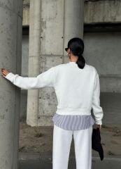 GÖMLEK DETAYLI ÜÇ İPLİK SWEAT