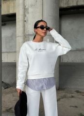 GÖMLEK DETAYLI ÜÇ İPLİK SWEAT