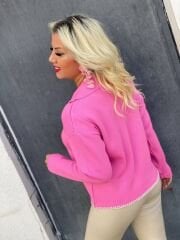 NAKIŞ DETAYLI TRİKO KEMER ÜSTÜ KAZAK