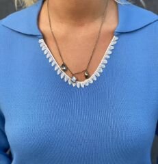 NAKIŞ DETAYLI TRİKO KEMER ÜSTÜ KAZAK