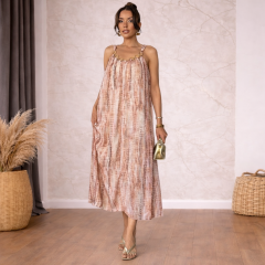 ASTARLI ŞİFON ELBİSE