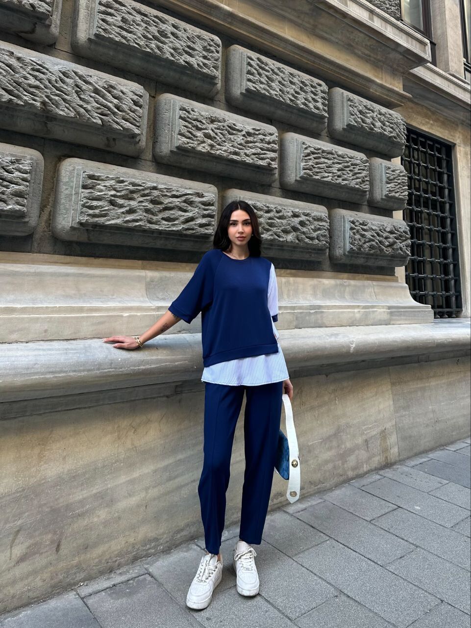 MODAL KUMAŞ GÖMLEK DETAYLI TAKIM