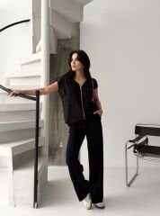 MODAL KUMAŞ PARAŞÜT GARNİLİ YELEKLİ TAKIM