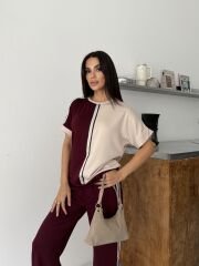 OMUZ DEKOLTELİ ÇİFT RENK MODAL TAKIM