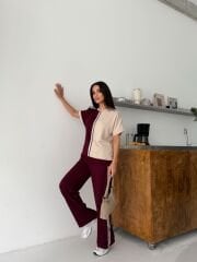 OMUZ DEKOLTELİ ÇİFT RENK MODAL TAKIM