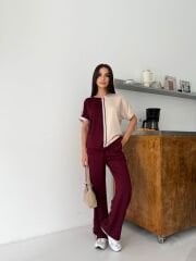 OMUZ DEKOLTELİ ÇİFT RENK MODAL TAKIM