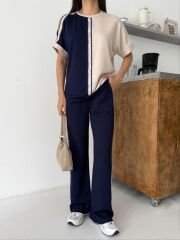 OMUZ DEKOLTELİ ÇİFT RENK MODAL TAKIM