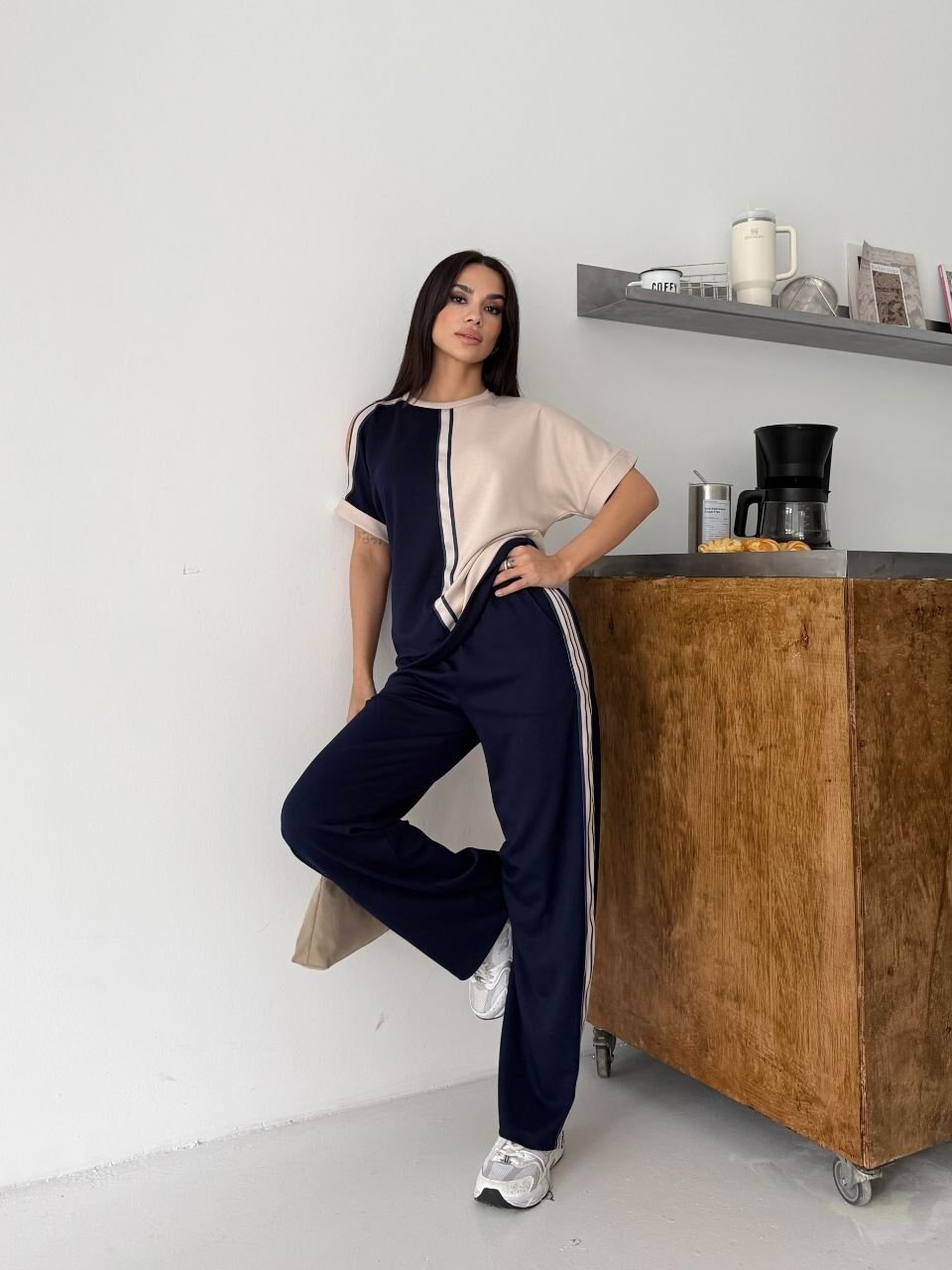 OMUZ DEKOLTELİ ÇİFT RENK MODAL TAKIM